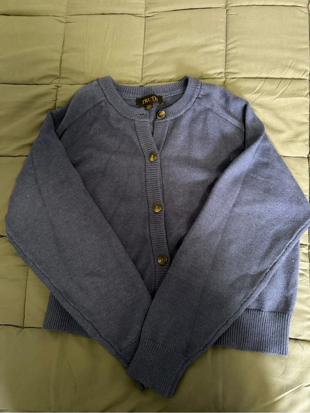 Blue Button-Front Women's Cardigan